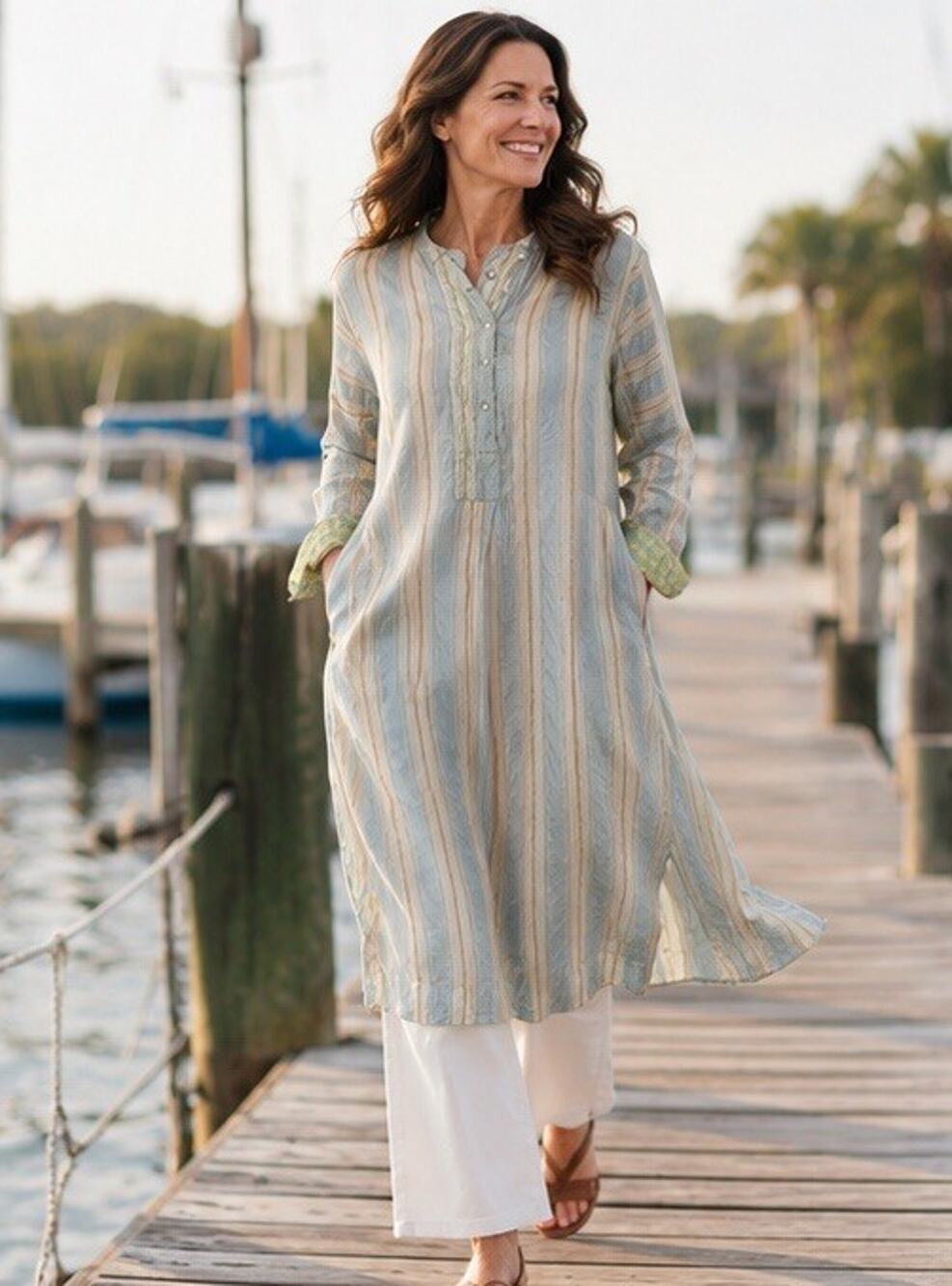PERO silk sz 38 long sleeve Button tunic dress Heirloom Handmade Luxury $1495